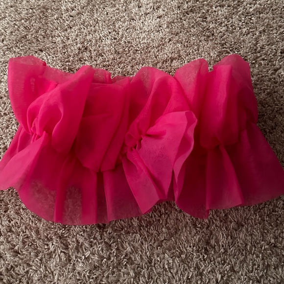 Pink ruffle tube top - Picture 3 of 4
